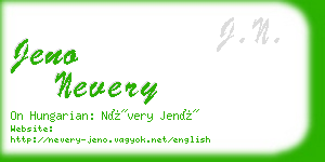 jeno nevery business card